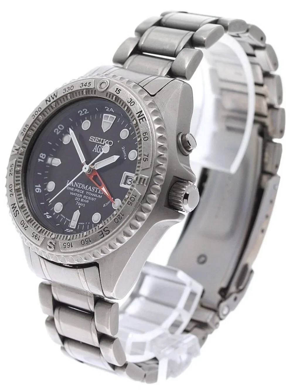 SEIKO Landmaster Kinetic SBCW001/5M45-6A10 black Dial Auto quartz Men's_972174